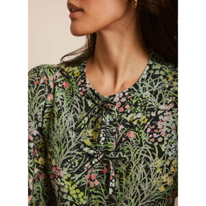 Mint Velvet Green Floral Print Tie Top